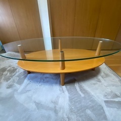 ジャンク品[500円] ガラスセンターテーブル(引越し)の画像