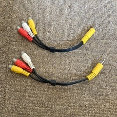 3.5mm 4極ミニプラグ → RCA（赤・白・黄）変換ケーブル 2本セットの画像