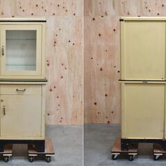 ≪yt1885ジ≫ HAMILTON MFG/ハミルトン スチールキャビネット 飾り棚/ガラス/什器/アメリカンヴィンテージ家具/USA雑貨/レトロ/DULTON/ダルトン/中古家具/宮城県仙台市 70327-16の画像