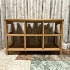 木目調間仕切りラック　ナチュラルの画像