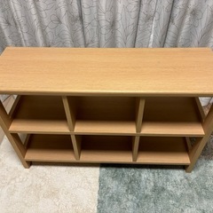 木目調間仕切りラック　ナチュラルの画像