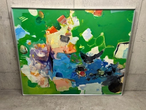 F100号 小野垣哲之助 タイトル不明 油絵 油彩 大型作品 全道展会員