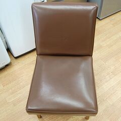 ① 一人掛けチェア 幅48×奥行56×高さ75cm ブラウン 1人掛けチェア 椅子 いす イス 肘なし 札幌市 清田区 平岡の画像