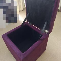 早い者勝ち★収納スツール★パープル★紫★汚れが目立たない★新生活、模様替えにの画像
