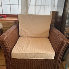 値下げしました。ラタン？籐？アジアンテイストソファー２個セット