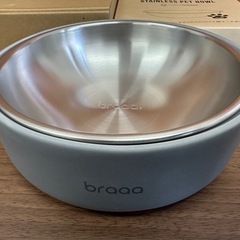 【塩尻市引き取り限定】braaa ブラー ステンレスペットボウル&ボーセリンボウルスタンド 未使用品の画像