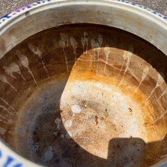 火鉢 鶴 絵 メダカの飼育などに 炭　古道具 レトロ アンティークの画像