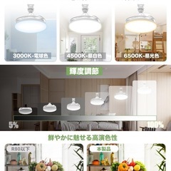 新品　シーリングファンライト led ファン付き照明 扇風機 リモコンの画像