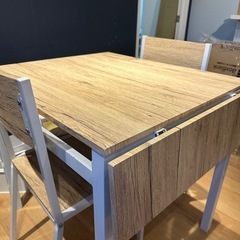 ダイニングテーブル 2人用 DORIS 伸縮 おしゃれ バタフライテーブル ダイニング3点セット フレイヤ 北欧 ドリスの画像