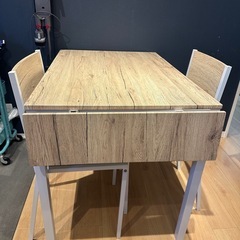 ダイニングテーブル 2人用 DORIS 伸縮 おしゃれ バタフライテーブル ダイニング3点セット フレイヤ 北欧 ドリスの画像