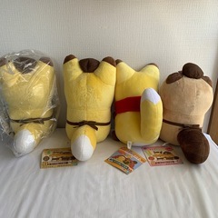 タヌキとキツネ　ぬいぐるみ　4つセット
の画像