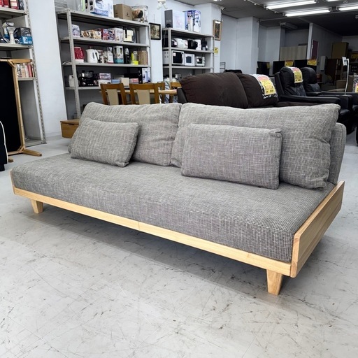 【美品‼️】現行モデル♪ two-one style 186cm幅3人掛けソファベッド 3段階リクライニング 布製グレー♪