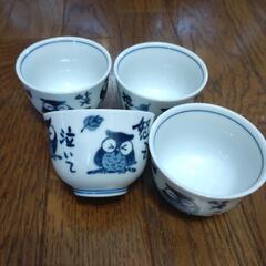 【お話中】ふくろう　湯呑み4個の画像