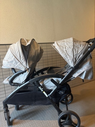 美品 レインカバー付き Joie 2人乗り ベビーカー エヴァライトデュオ