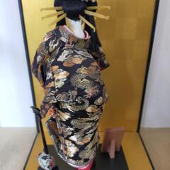 参考価格25万 アンティーク 日本人形 花魁 おいらん ガラスケース付の画像