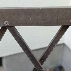 面格子　旧立山アルミ製　ブロンズ色　約幅137cm 高さ111cm ヒシクロス 防犯の画像