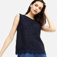 レースノースリーブトップス 4色セット 3XL ぽっちゃりサイズ