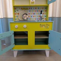 おままごとキッチン 木製ハッピーデーわくわく IHキッチン(幅55×奥行30×高さ87cm) 

の画像