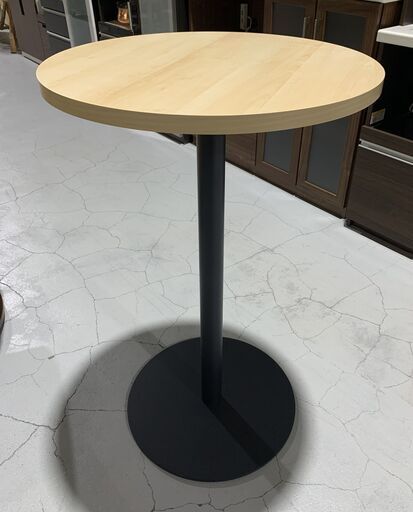 A27★美品！カウンターテーブル★ 新品約3万円 ラウンド ハイタイプ 丸テーブル ナチュラル 木目調 サイド