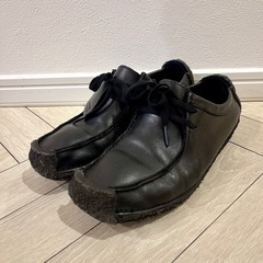 良品 【24.5cm】 Clarks クラークス  黒 レザー 革靴