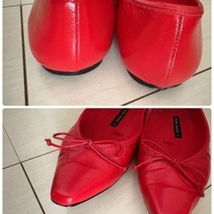 ZARA パンプス　赤 38サイズの画像