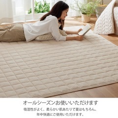 【新品未使用】洗えるキルトラグマット ベージュの画像