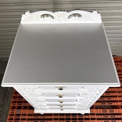 ゴシック調家具 姫系家具 アンティークチェスト（5段） リビング収納　白　の画像