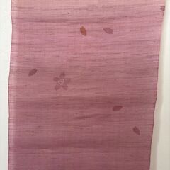 麻のれん　麻１００％（絵柄入薄紫）の画像