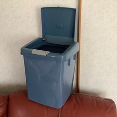 昭和レトロ　Pushpail ゴミ箱　ブルーグレー プラスチック製の画像
