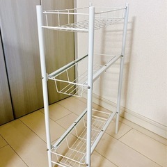 隙間収納 サイドラック（引出し棚あり）