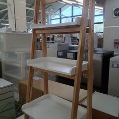 ★ジモティ割あり★  三段シェルフ ホワイト H98×D26×W...