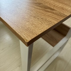 【値下げしました】頑丈で揺れの少ないパソコンデスク！足元の棚収納あり！の画像