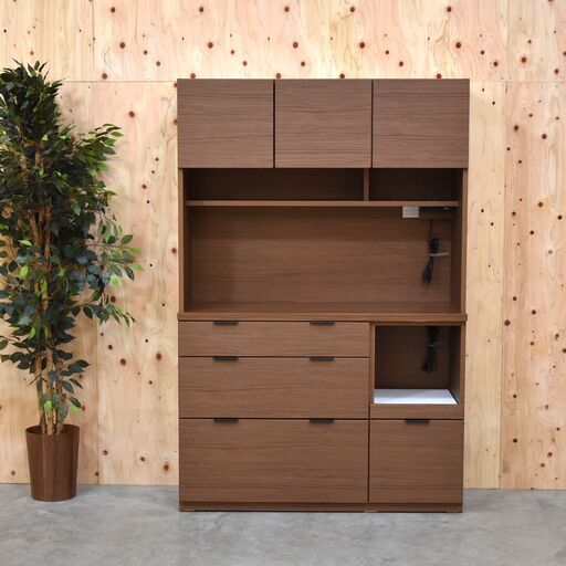 【10/22直販】≪yt1890ジ≫ 美品 nitori/ニトリ キッチンボード/食器棚 ETONA エトナ120KB-MBR 幅120cm ミドルブラウン 4724180 中古家具/宮城県仙台市 70412-03