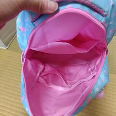 女の子 リュックサック 水色ドット柄の画像