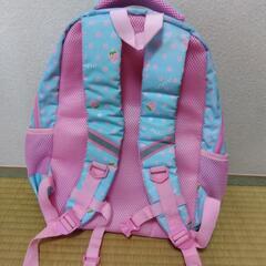 女の子 リュックサック 水色ドット柄の画像