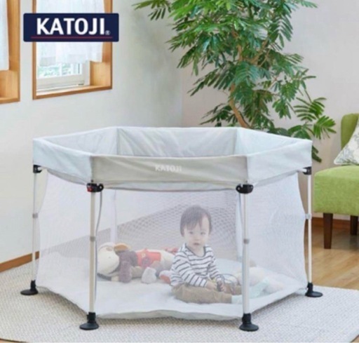 カトージ　KATOJI ポータブル折りたたみ　ベビーサークル コロコロランド6