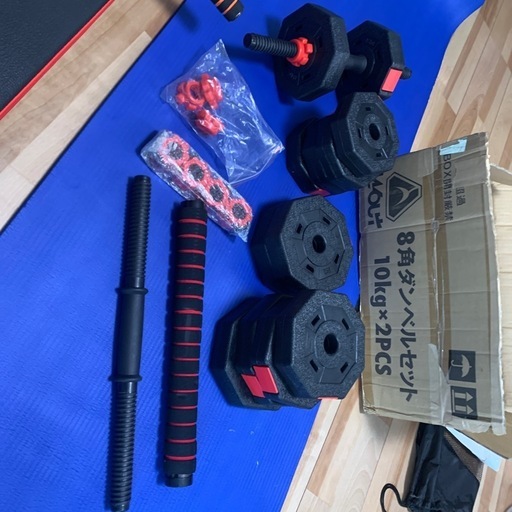 シットアップベンチ マット 8角ダンベル（10kg×2） セット