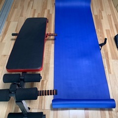 シットアップベンチ　マット　8角ダンベル（10kg×2）　セットの画像