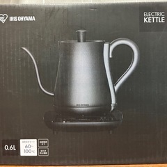 【新品未開封】 9/7(日)まで　電気ケトル ドリップケトル 600ml（黒） アイリスオーヤマ　IKE-C600T-Bの画像