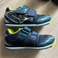 Mizuno アソビキッズ　ネイビー/イエロー スニーカー 17.0cmの画像