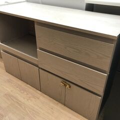 ★ジモティ割あり★  レンジ台  H75×W120×D47 クリ...