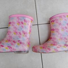 お花柄長靴23.0　レインブーツ　ガーデニングブーツの画像