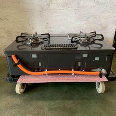 【Paloma】パロマ ガスコンロ IC-S806BM-2R 2022年製 LPガス用 状態良好 水無し片面焼き 右強火力 プロパンガス ブラウン Y1251の画像