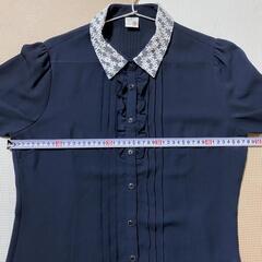 【春・夏】【L】シャツ　ブラウス　レース　長袖　シースルーの画像