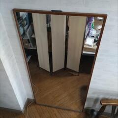 無料！姿見鏡　屏風型に出来る　木枠鏡✕2枚の画像