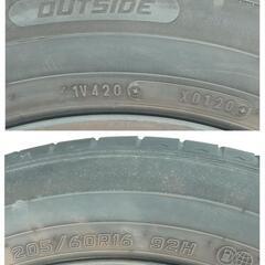 中古タイヤ　205/60R16 92H　1本　スチールホイール付き　DUNLOP ENASAVE RV505　2020年製の画像
