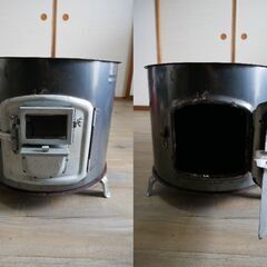 時計型　薪ストーブ　スチール製の画像