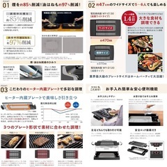 値下げ↓未使用◆ダイニングBBQ◆減煙電気焼肉器◆ピーコックの画像