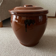 陶器製　かめ　蓋つき