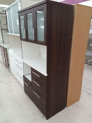 ☆ジモティ割あり☆ 食器棚 茶色 H182×W94×D40 クリーニング済み KJ7387